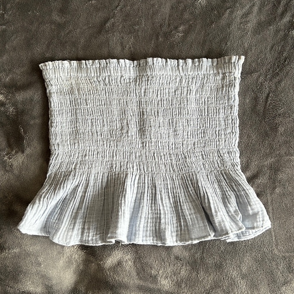 American Eagle Blue Peplum Tube Top
